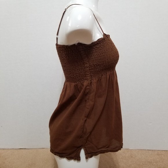 Aeropostale top Small sleeveless smocked beaded embellished babydoll Y2K - Picture 4 of 14